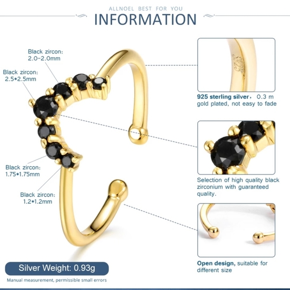 Vermeil 5A Zirconia Ring - Picture 2 of 6